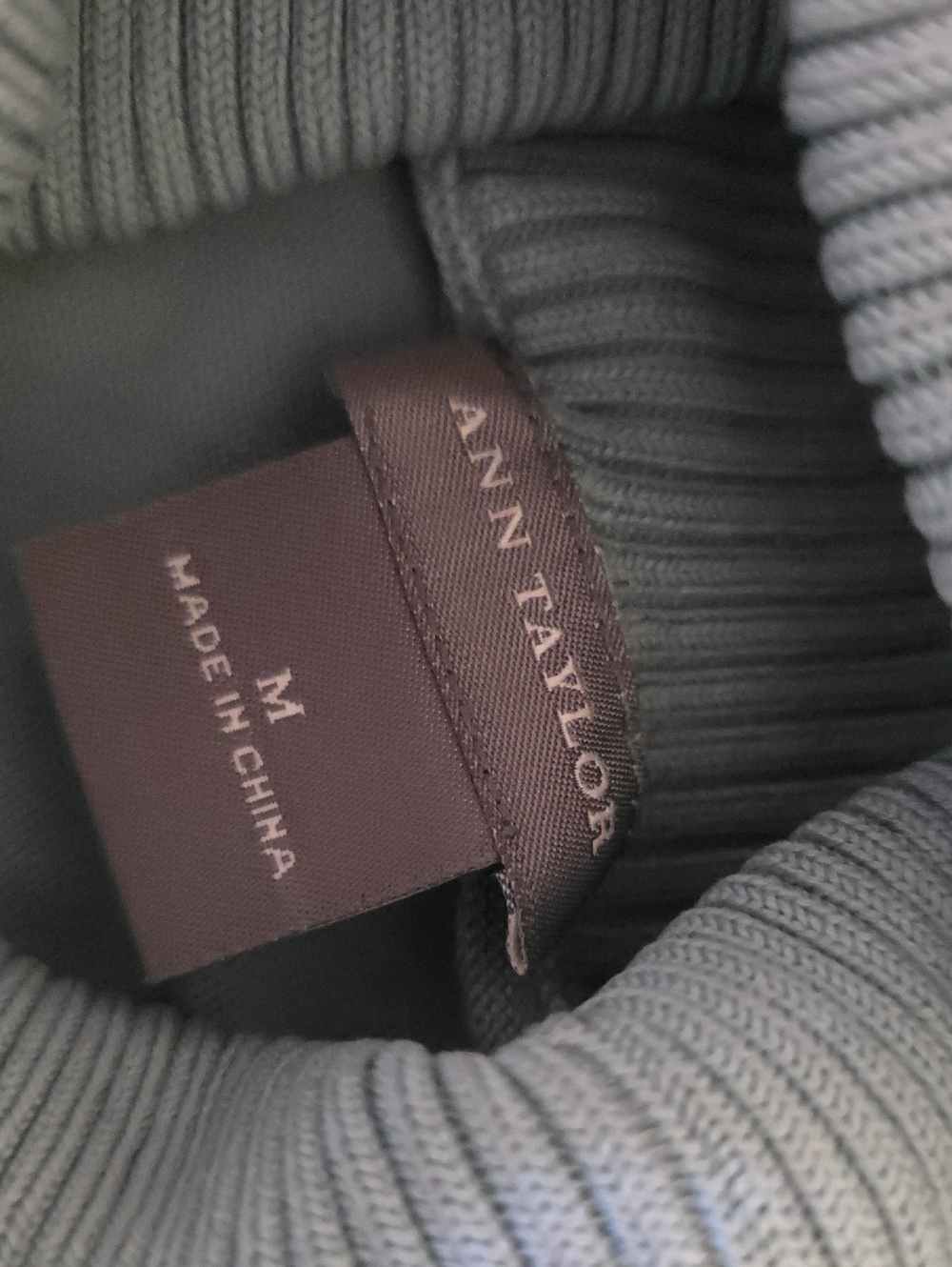 Ann Taylor Mint Ribbed Turtleneck Sweater